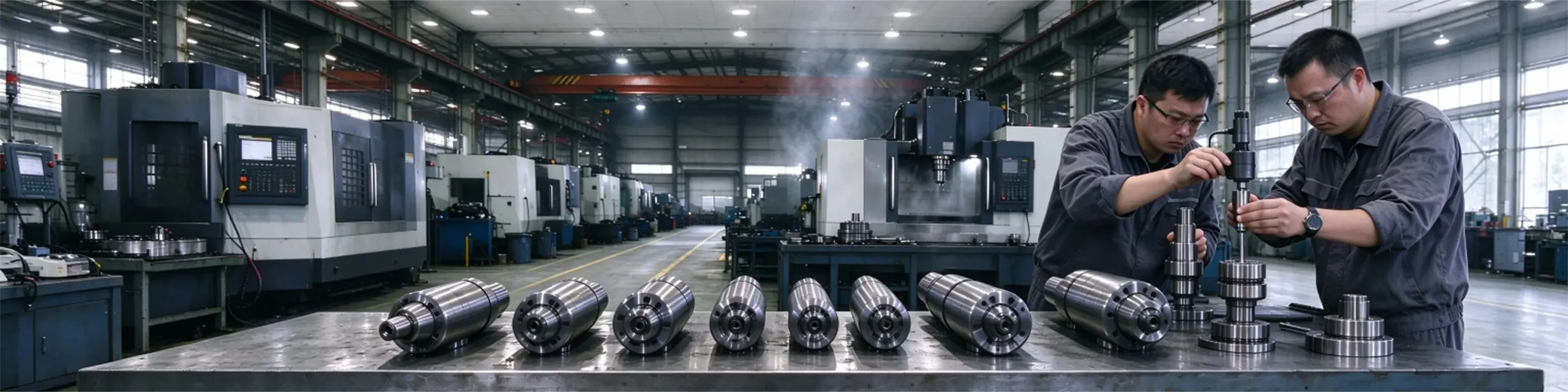 CNC Spindle Assembly and Testing Workshop with Precision Machining Machinery