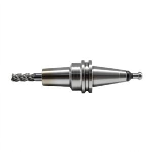 ISO30-SF shrink fit tool holder with carbide end mill horizontal view